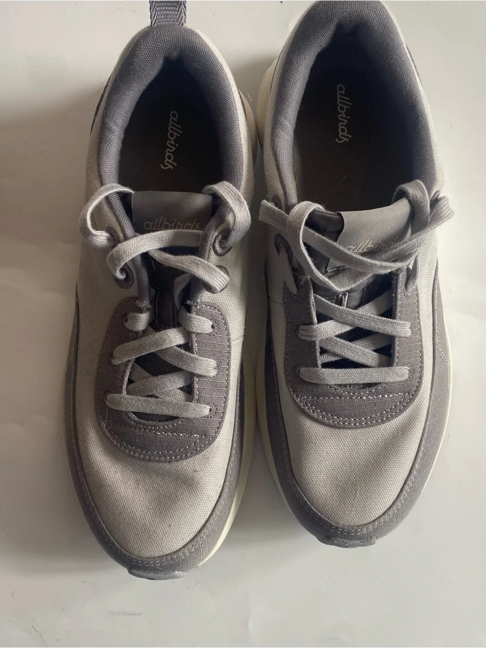 allbirds Courier Women’s Sz 11  Gray and White Runner-Style Sneakers